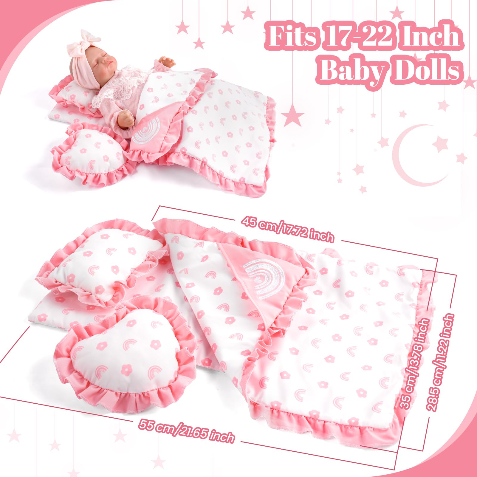 Babeside doll bed mattress with soft texture for realistic pretend play.