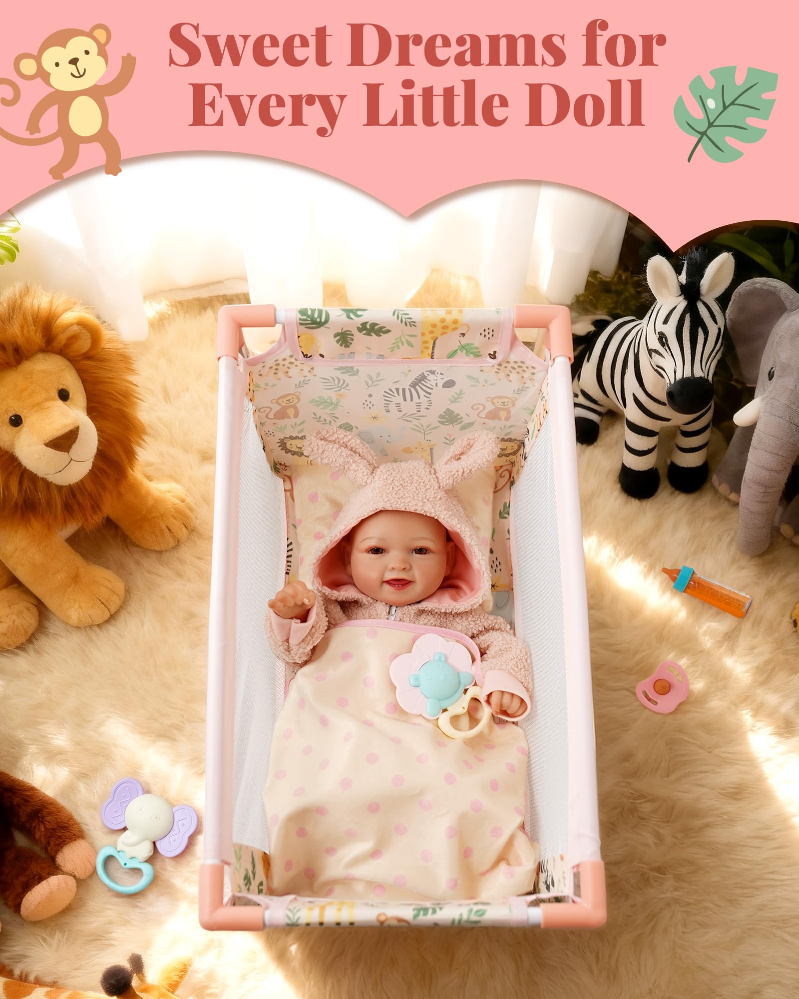Babeside doll bottle and pacifier enable realistic feeding pretend play