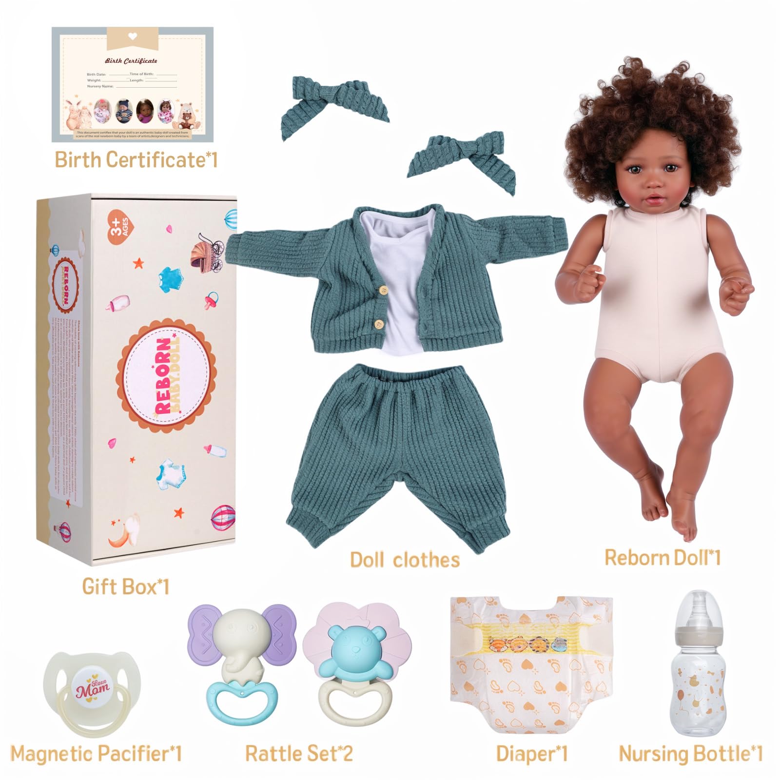 BABESIDE outfit included and toy gift for ready-to-play fun