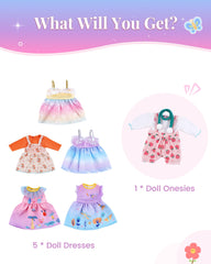 BABESIDE doll clothes with hook-and-loop closures for independent dressing.