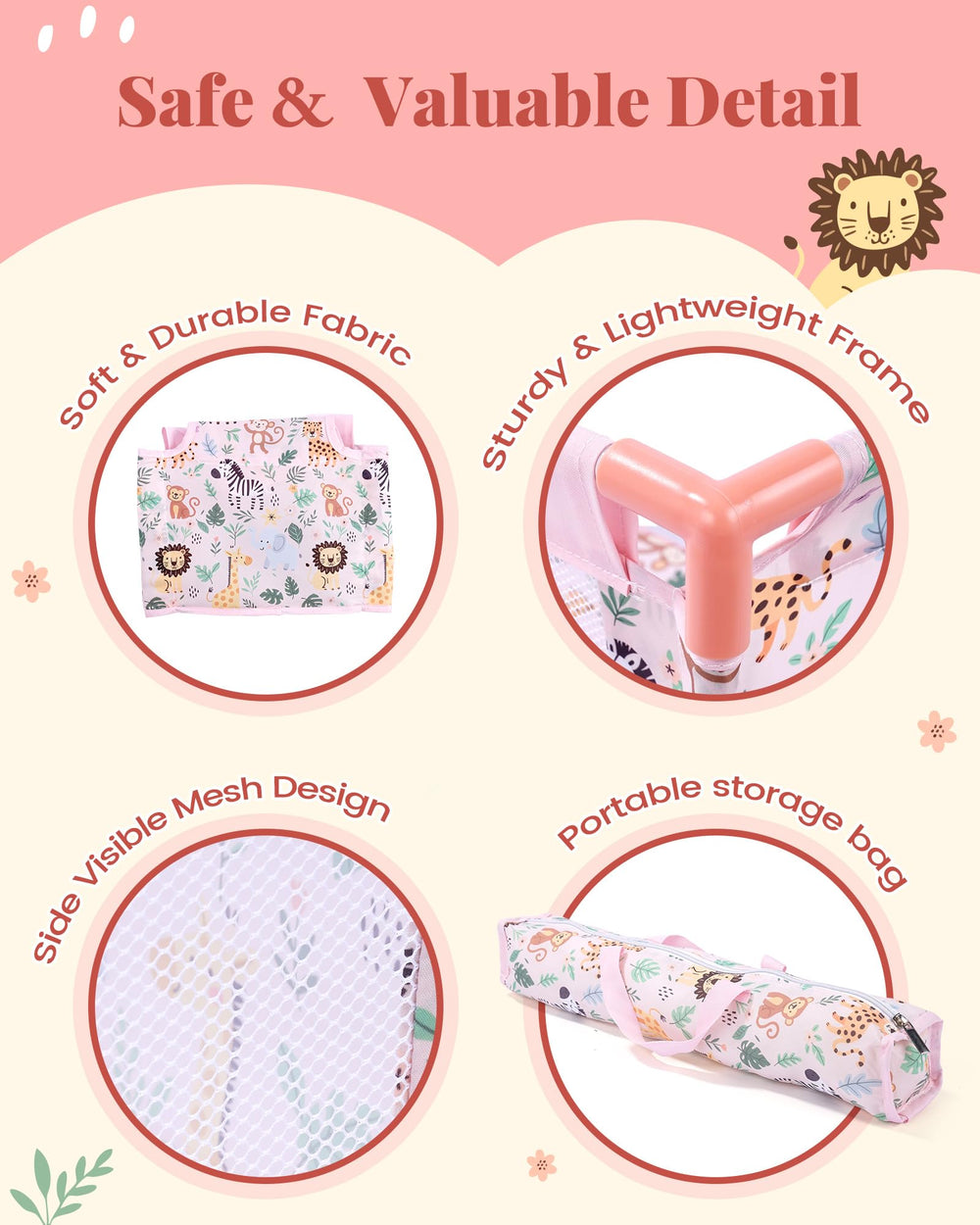 Babeside doll crib dimensions highlight fit for 18-inch dolls