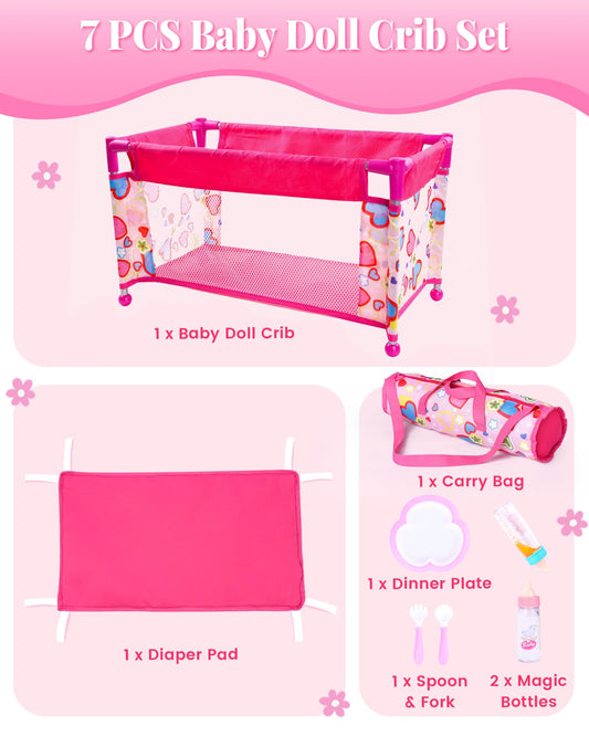 BABESIDE doll crib dimensions show compact design for small spaces.