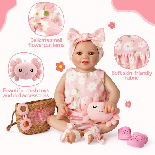 BABESIDE pink rose headband adds a cute finishing touch to doll outfits.