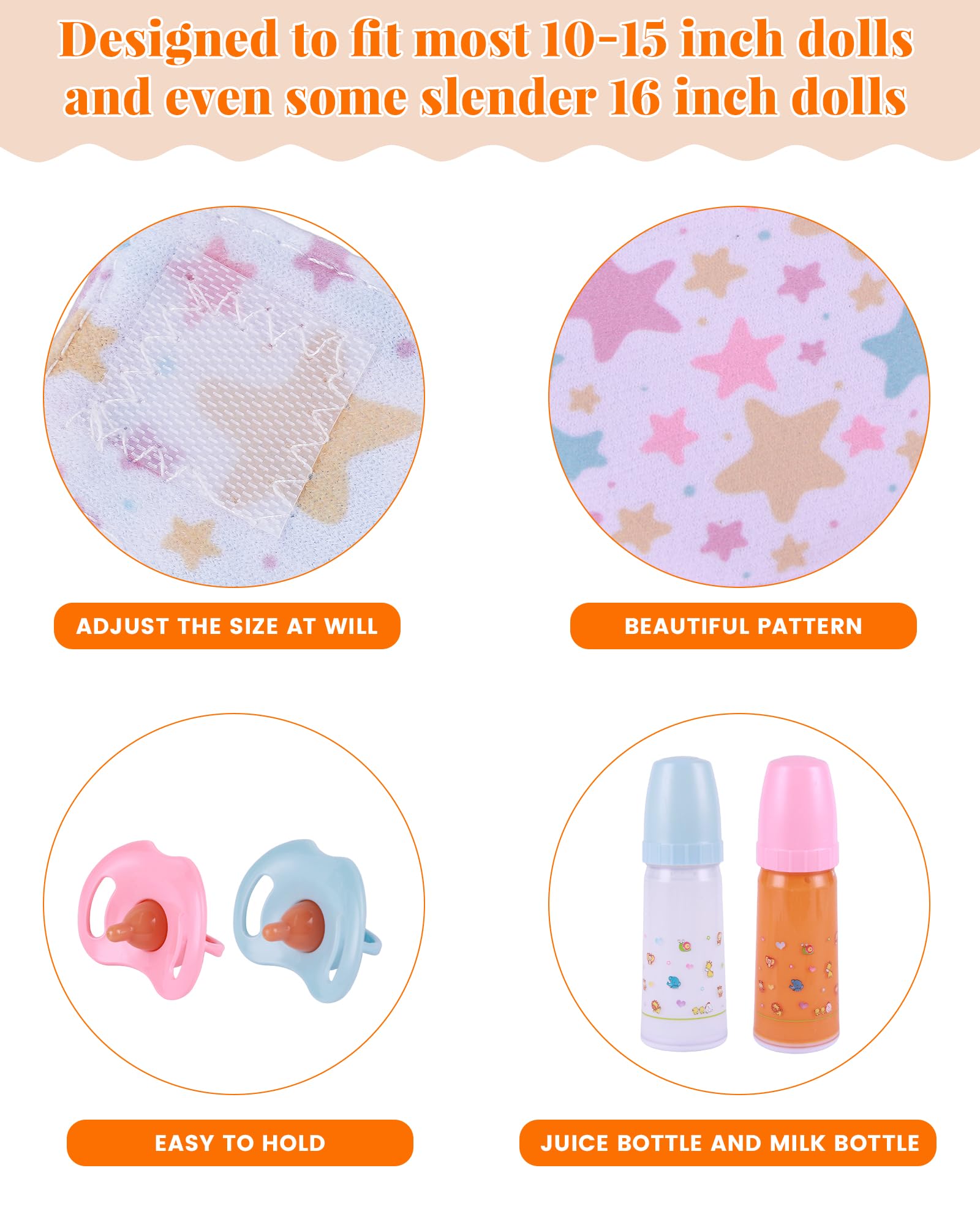 BABESIDE doll pacifiers set for soothing comfort during nurturing roleplay