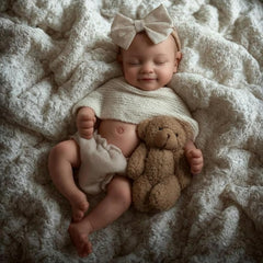 BABESIDE full body silicone reborn doll face close-up showing lifelike features for display.