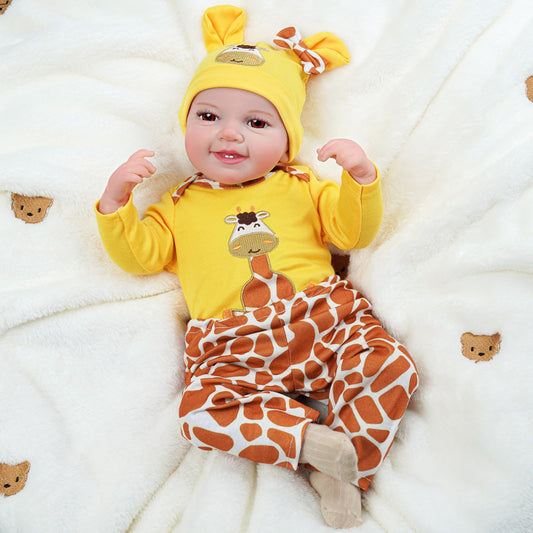 BABESIDE giraffe-pattern pants for 17-22 inch dolls, cozy fit for daily play