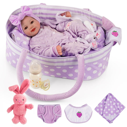Babeside lifelike reborn doll 17-inch front view for imaginative play and nurturing moments