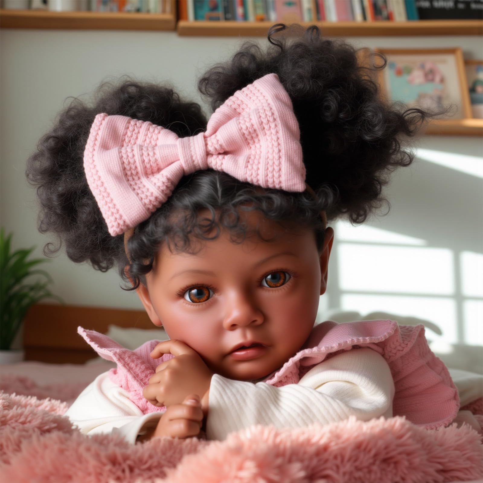 BABESIDE lifelike 20-inch doll in black, a cuddly companion for imaginative play.