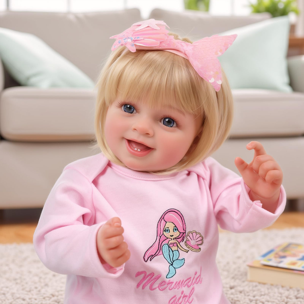 BABESIDE lifelike doll face closeup, ideal for nurturing role-play and realism.