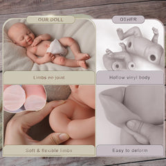 Babeside lifelike reborn baby 16-inch full silicone body poseable for expressive poses