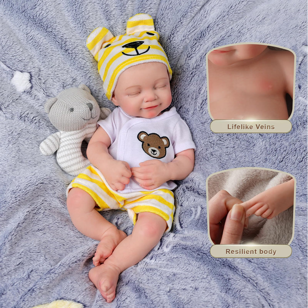 Babeside lifelike reborn baby 16-inch swaddled in cloth, ideal for cozy role-play