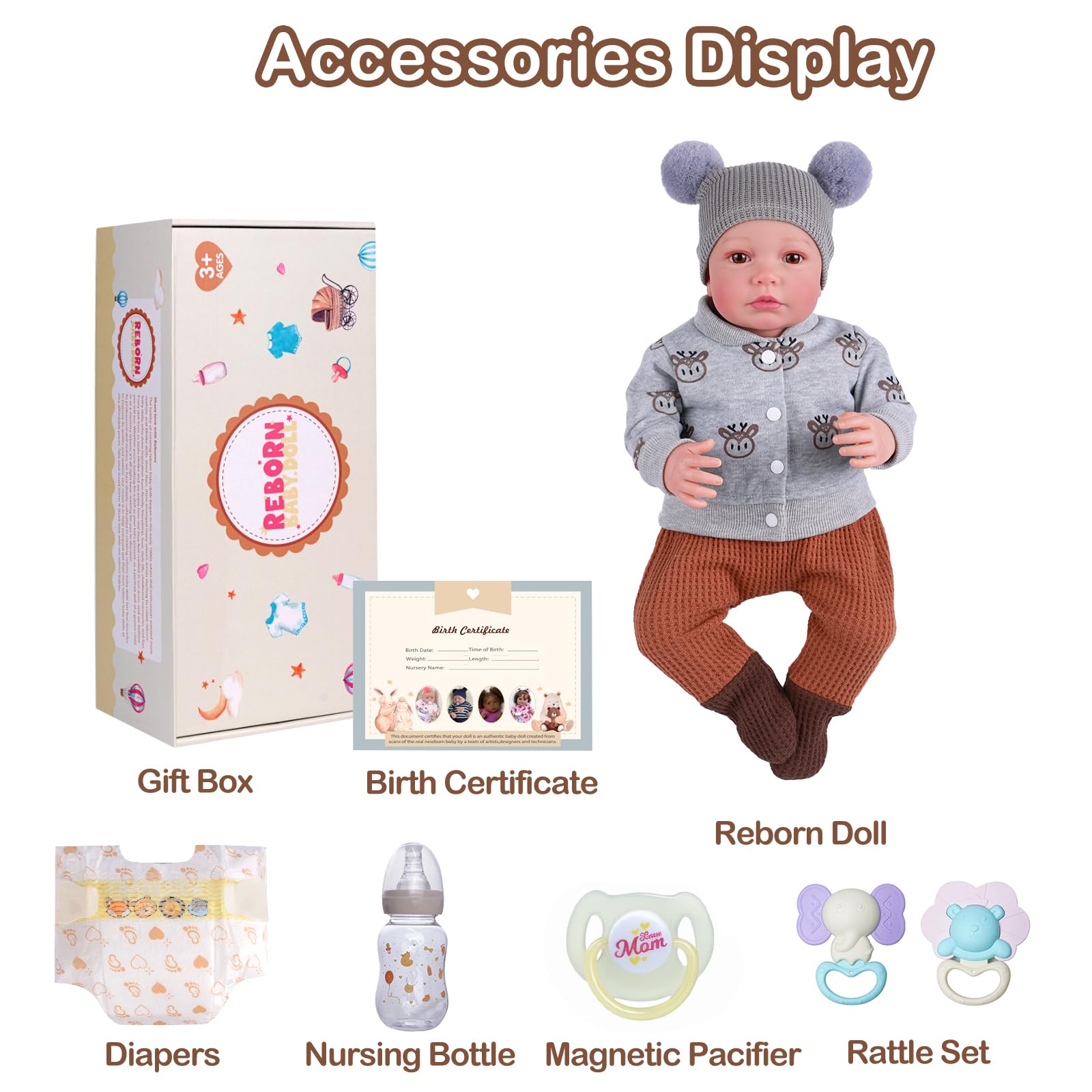 BABESIDE reborn doll 17in gift box, perfect for birthdays