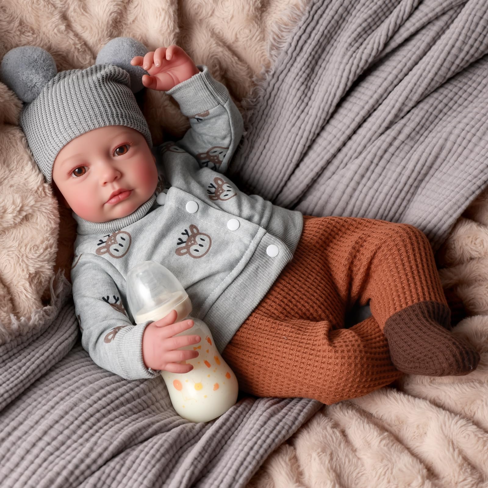 BABESIDE reborn doll 17in soft hair for natural look during play
