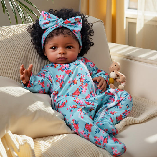 BABESIDE lifelike reborn black girl 18-inch full body image for lifelike display