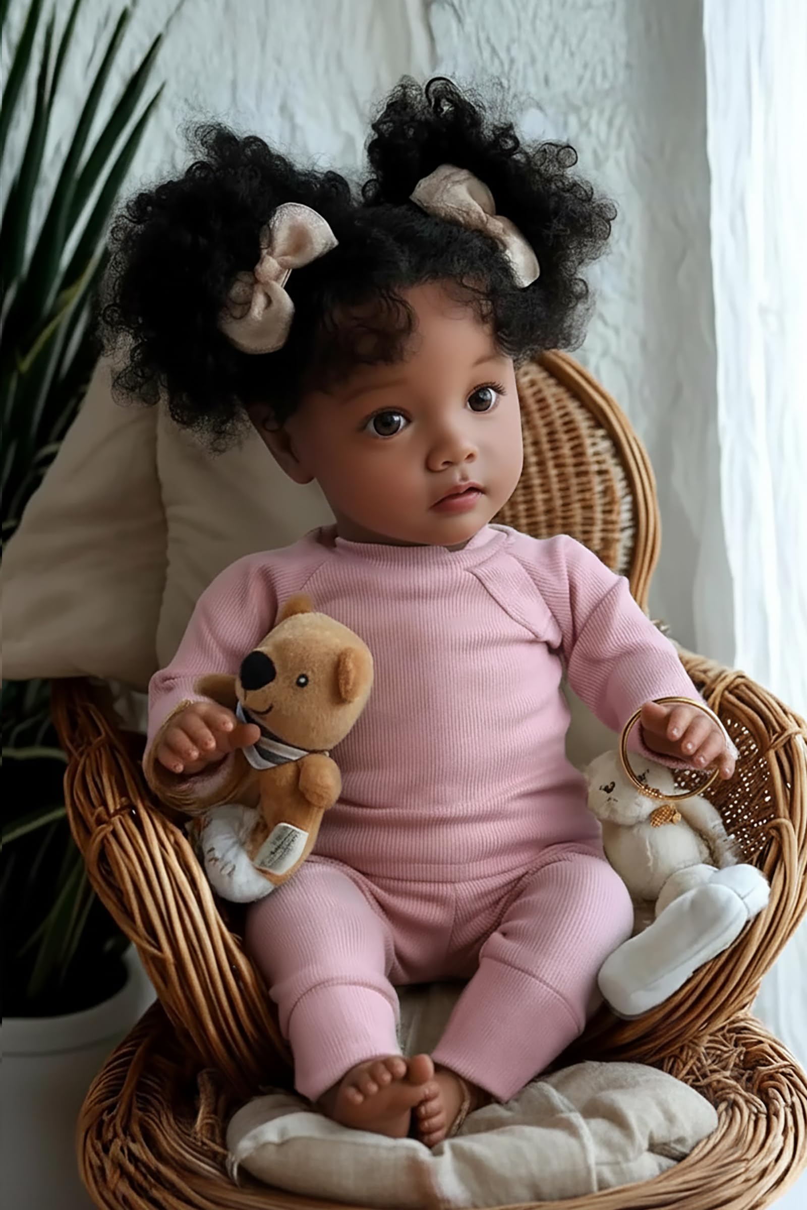 BABESIDE Lifelike Reborn Daisy face with sparkling eyes, perfect for imaginative play and display.