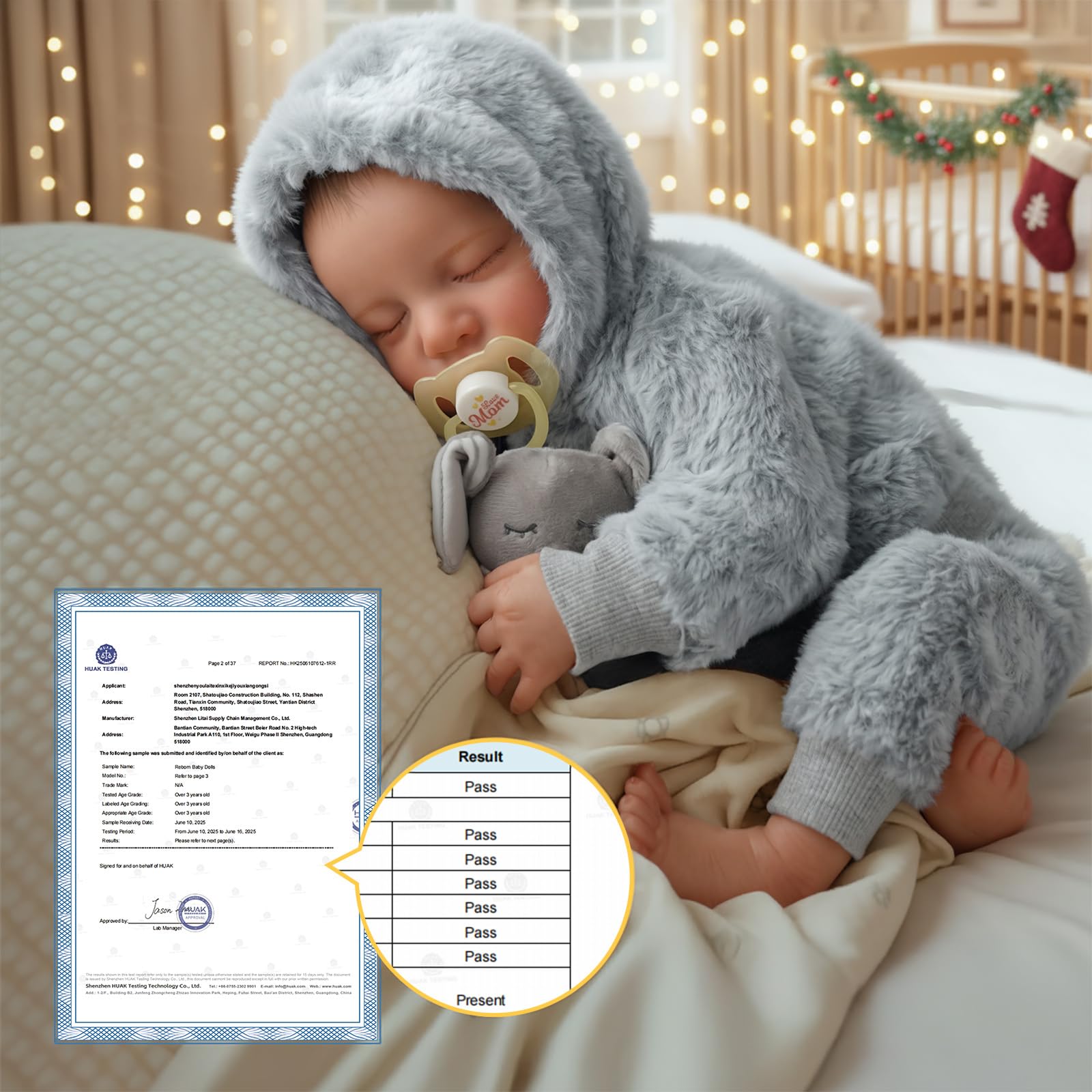 BABESIDE lifelike doll 17-inch full-body view for natural posing.