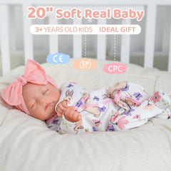 BABESIDE 17-inch Reborn Baby Doll with lightweight vinyl body for cuddling and posing.
