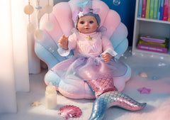 BABESIDE Mermaid Baby Doll mermaid tail highlights shimmering tail for imaginative stories