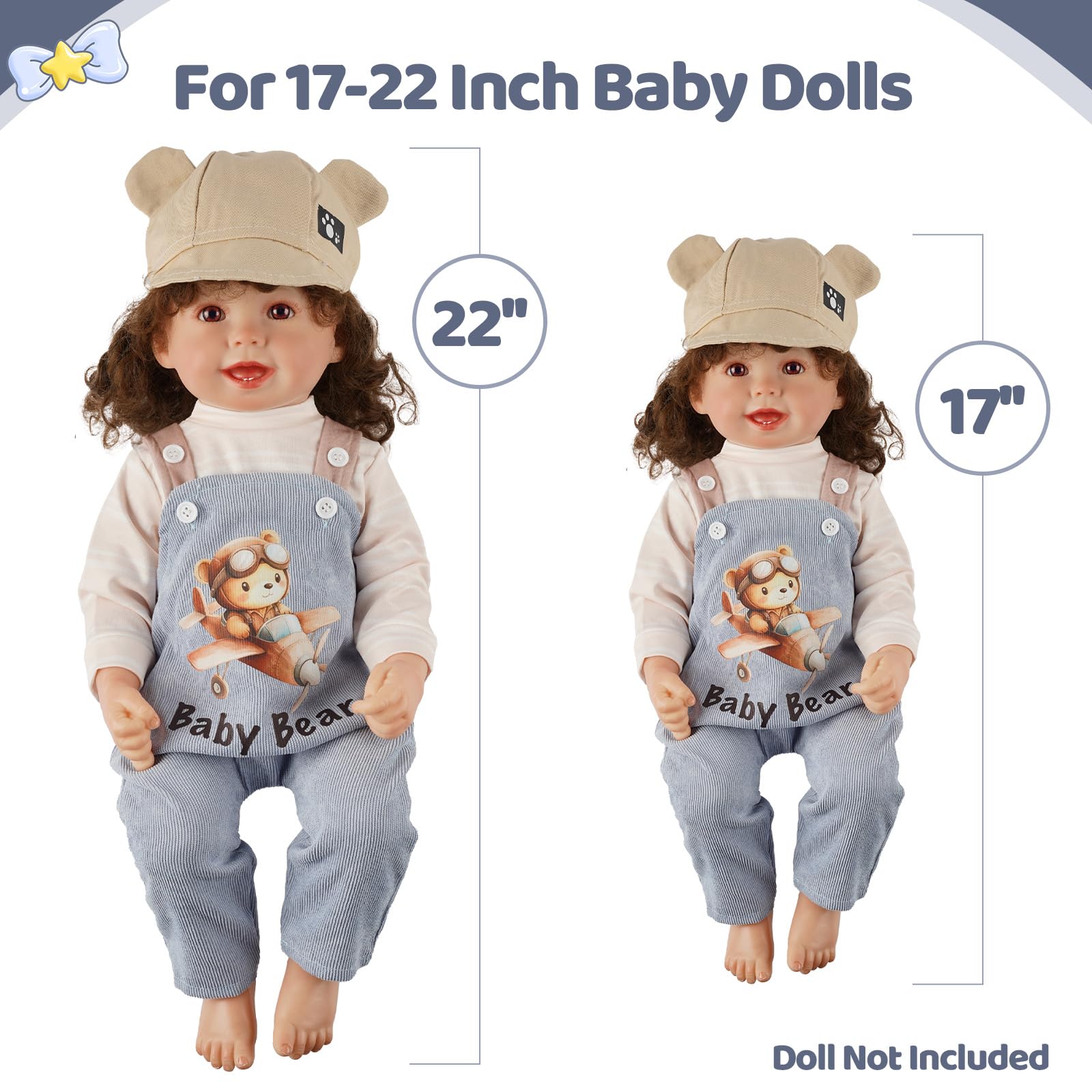 BABESIDE pacifier-clip blue helps secure accessories during lively doll care play