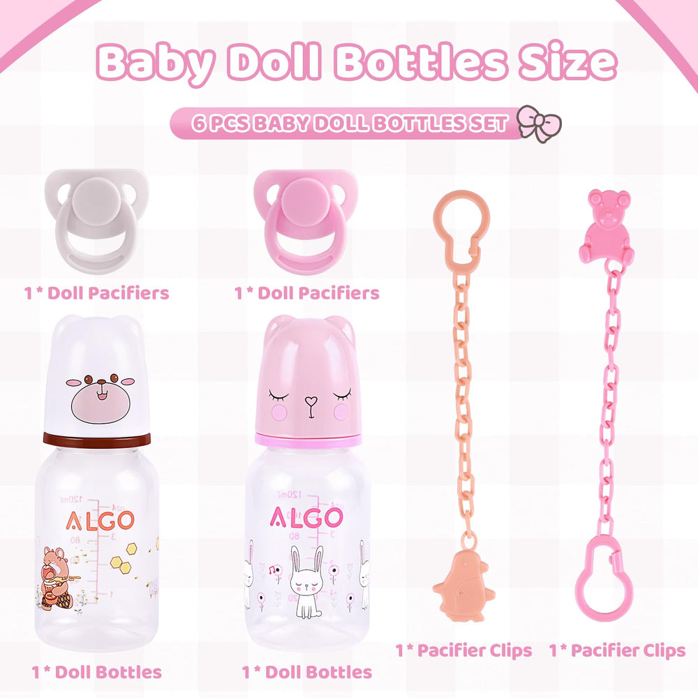 BABESIDE pink bear-pattern bottle highlighting cute design for imaginative play