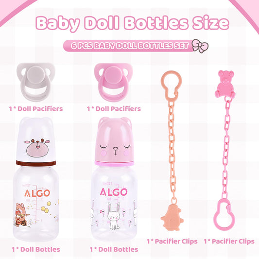 BABESIDE pink bear-pattern bottle highlighting cute design for imaginative play