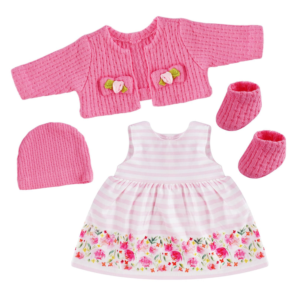 BABESIDE pink floral skirt for 12-16 inch dolls boosts imaginative play