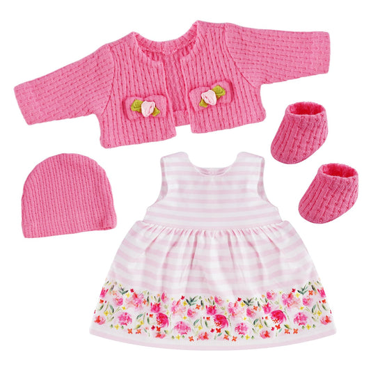 BABESIDE pink floral skirt for 12-16 inch dolls boosts imaginative play