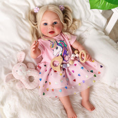 BABESIDE lifelike blue eyes spark curiosity during playtime.