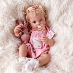 BABESIDE Reborn doll facial features with rosy cheeks and blue eyes