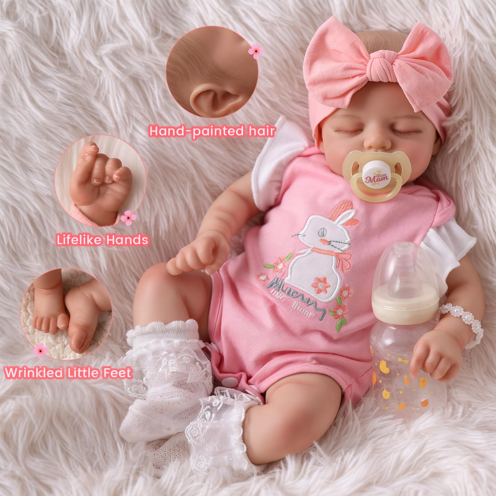 BABESIDE rose-pink outfit and headband inspire cozy dress-up moments.