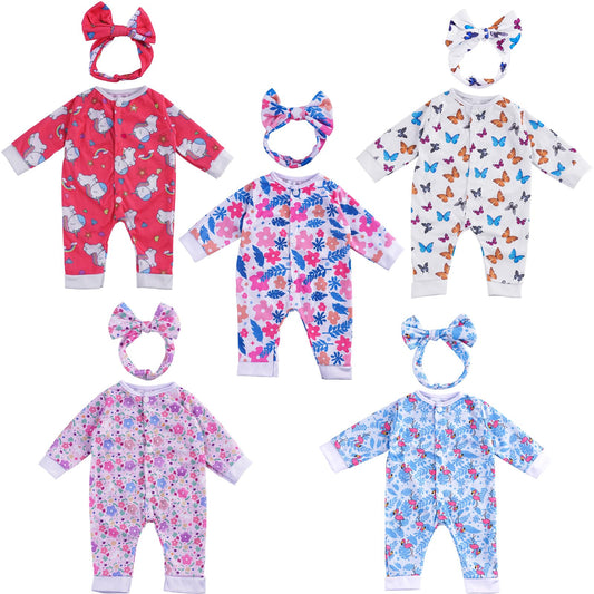 BABESIDE Reborn doll clothes Flowers romper set for vibrant pretend play outfits