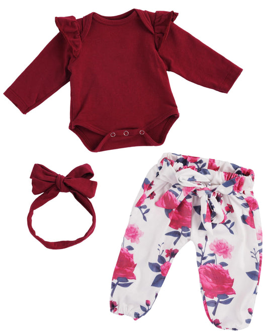 BABESIDE wine red doll outfit on a 17-22 inch reborn doll for a lifelike look.
