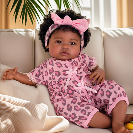BABESIDE Reborn doll curly black hair for sensory and dress-up fun