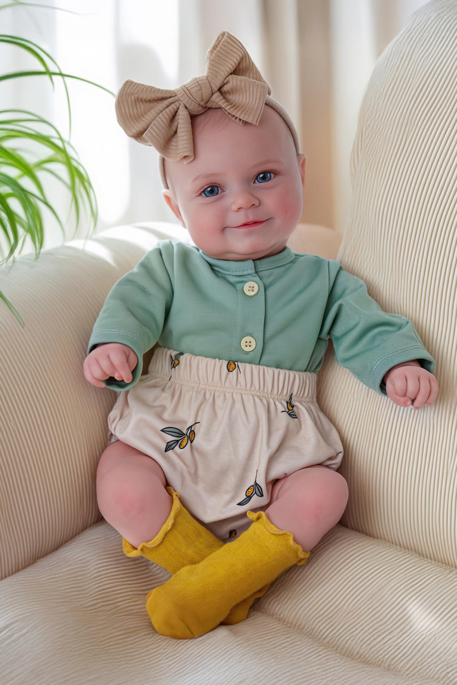 BABESIDE Reborn doll face with a radiant smile for imaginative play