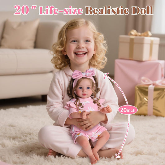 BABESIDE Reborn doll open eyes blue adds lifelike presence for storytelling and care.