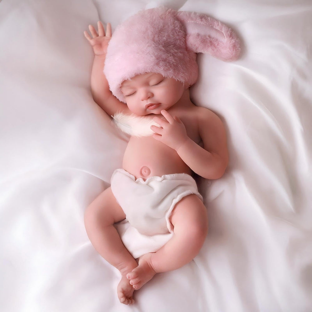BABESIDE silicone baby doll 16 inch, for cuddling and play