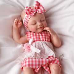 BABESIDE sleeping silicone reborn doll face detailing for lifelike cuddling.