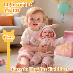 BABESIDE soft baby doll cuddly body, huggable for nap-time and cozy play
