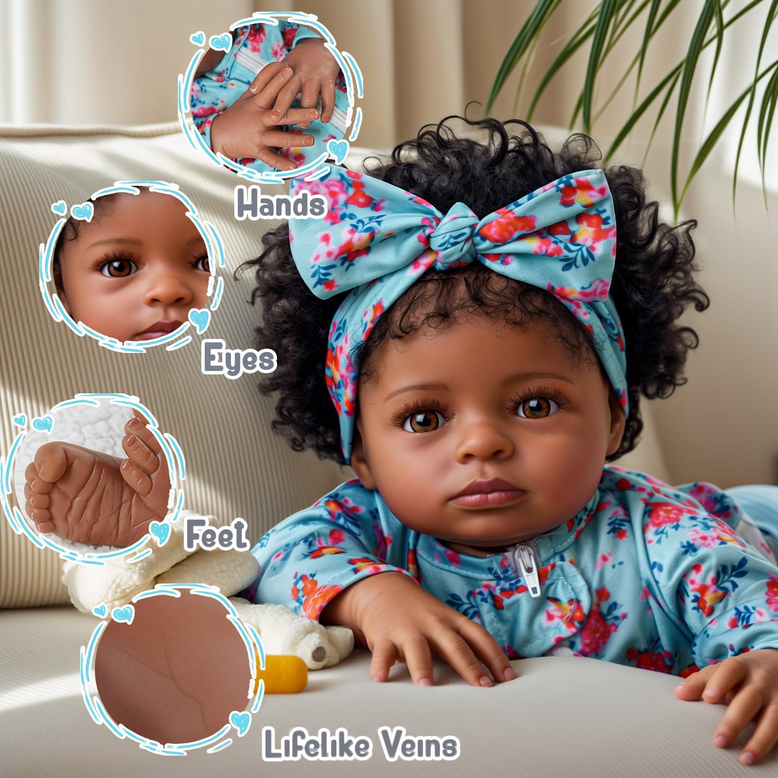 BABESIDE soft cloth body and vinyl limbs offer cuddly weight and realism