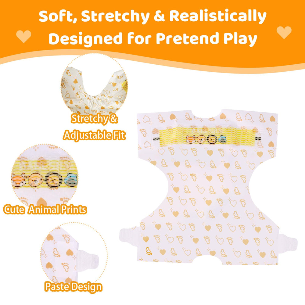BABESIDE soft-safe material doll diapers emphasizing gentle play for children.