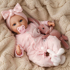Babeside soft vinyl body allows posing for cuddling and nurturing play.