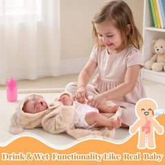 BABESIDE soft vinyl body offers cuddly, lifelike hugs and flexible posing.