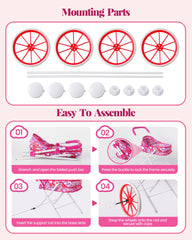 BABESIDE sturdy wheels ensure easy maneuverability of the doll stroller