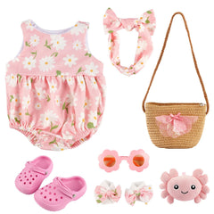 BABESIDE summer floral babydoll outfit for 16-20 inch dolls, perfect for sunny play.