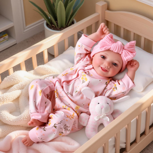 BABESIDE Sunny 17-inch doll face close-up shows lifelike details for imaginative play