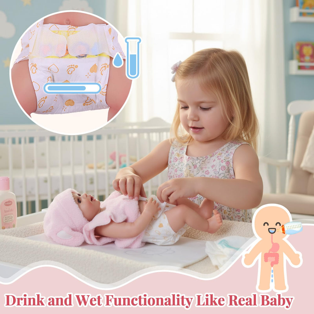 BABESIDE Sunny hand-applied lashes and rosy cheeks add lifelike charm