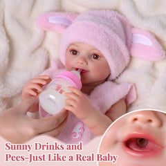 BABESIDE Sunny soft vinyl body offers gentle cuddles and durable everyday play