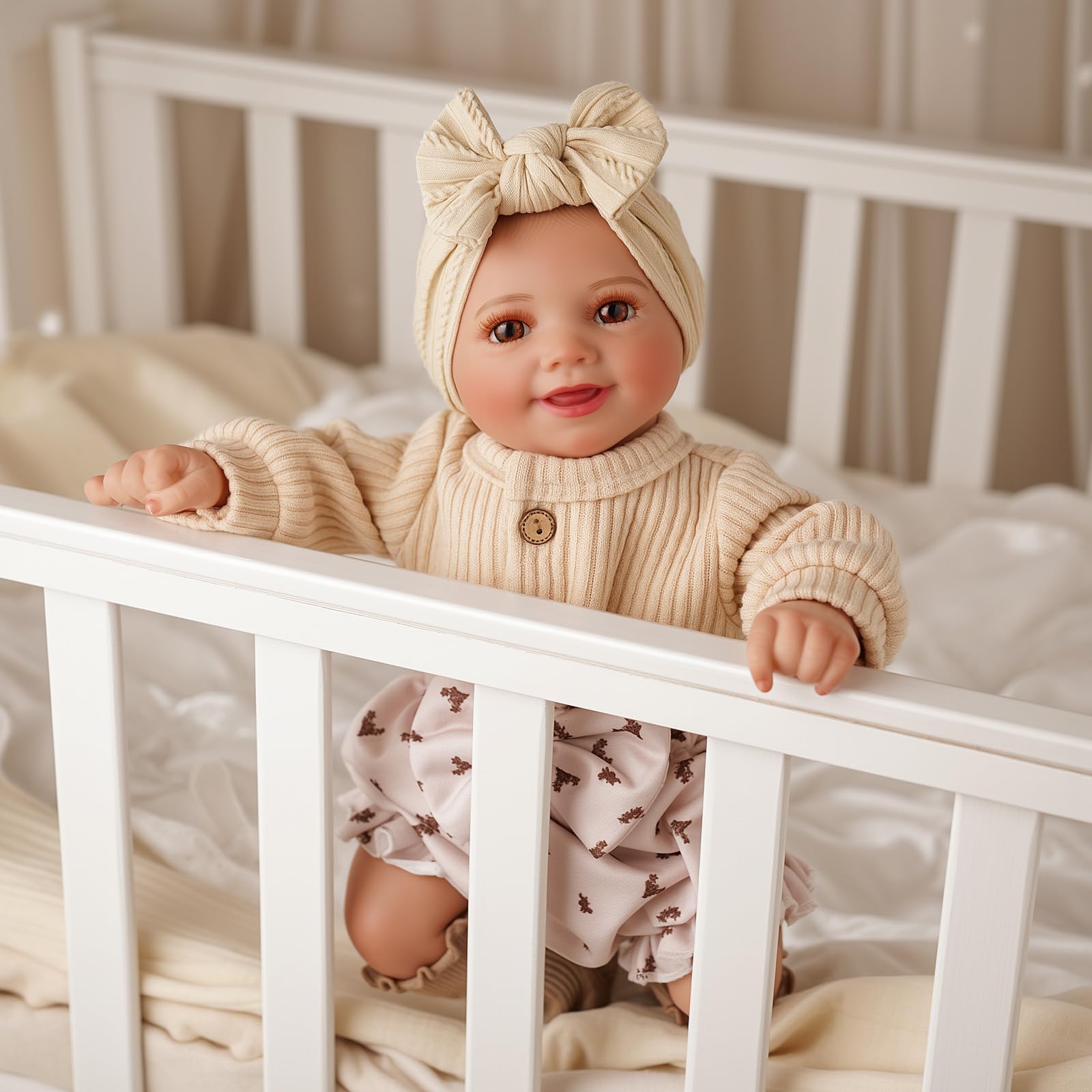 BABESIDE Sunny soft vinyl skin delivering gentle, cuddly feel for hugs.