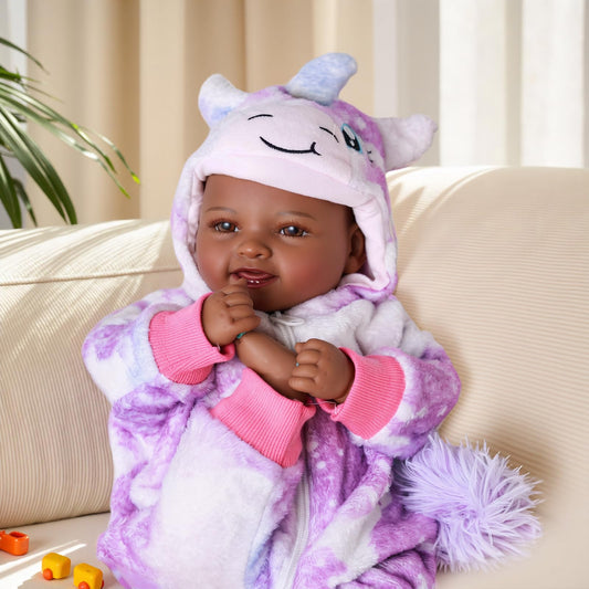 BABESIDE doll wearing unicorn hoodie outfit encourages imaginative dress-up