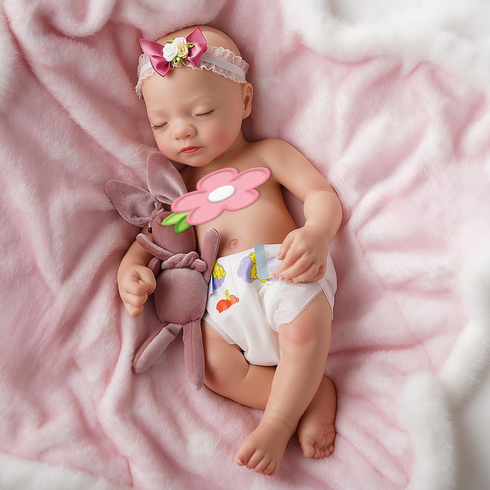 BABESIDE weighted 4lb silicone doll for a comforting hold and true-to-life heft.